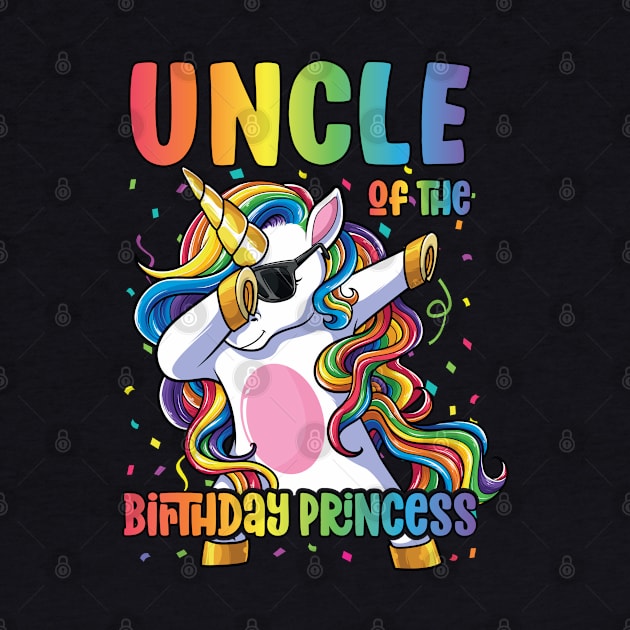 Uncle of the Birthday Princess Dabbing Unicorn Girl by Pennelli Studio